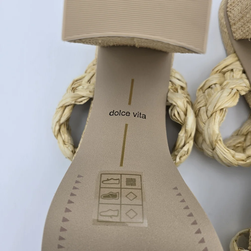 Dolce Vita Braided Natural Raffia Platform Sandal - Picture 12 of 14